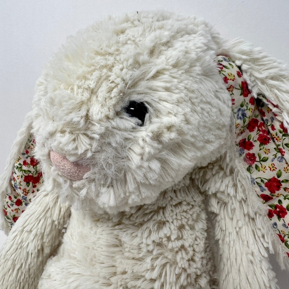 Jellycat Blossom Cream Bunny Cream Floral Ears Footpads JCINC1866 Plush Toy - Picture 10 of 16